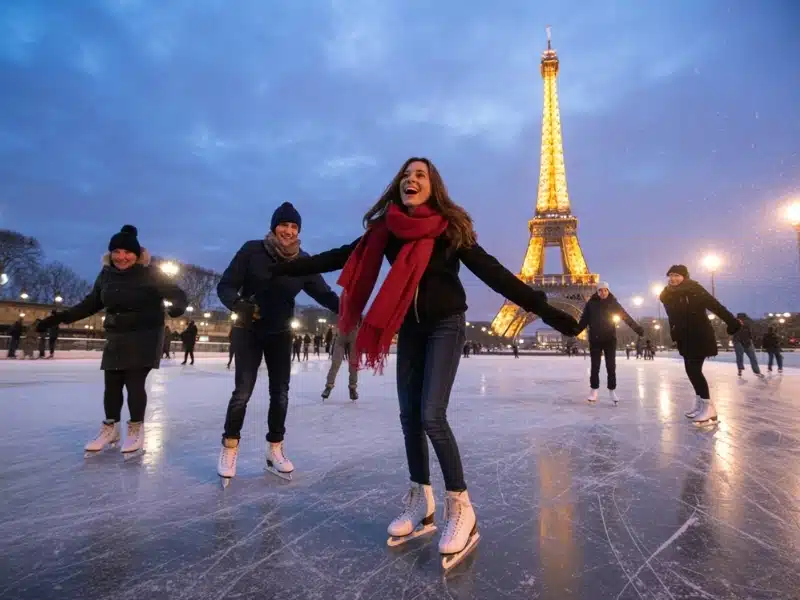 Patinoire activité sportive en hiver à Paris